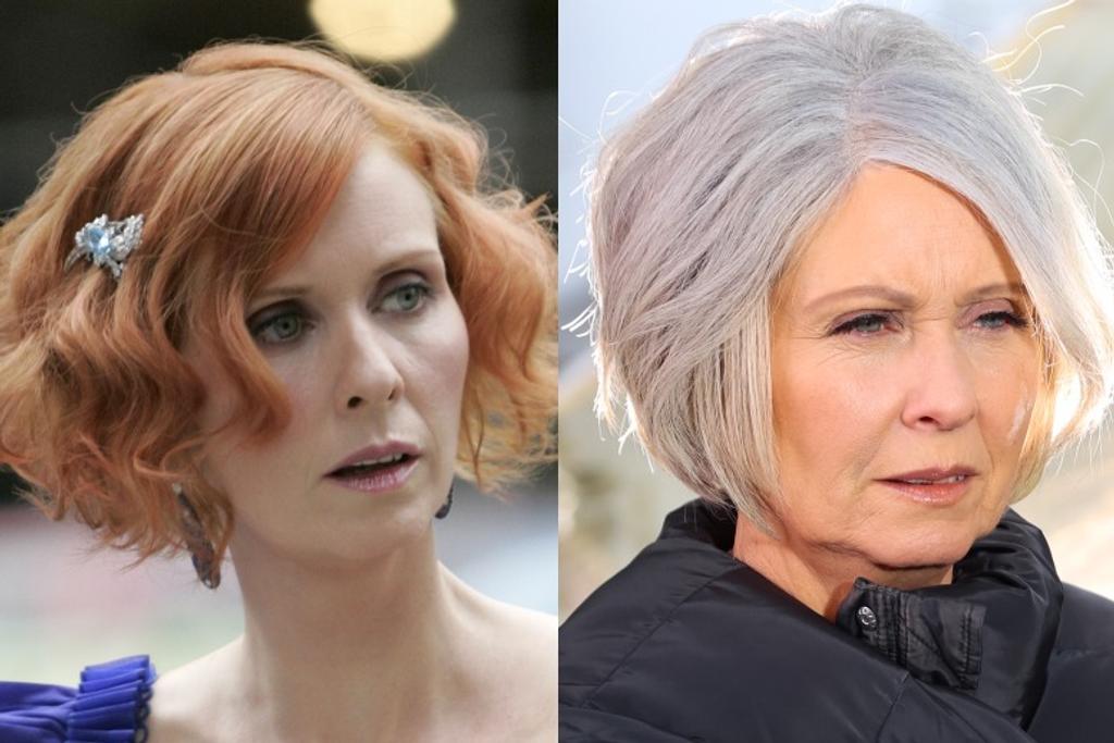 actresses natural gray hair
